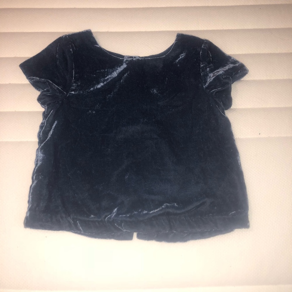 Dark blue velvet top